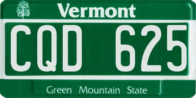 VT license plate CQD625