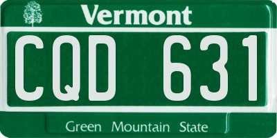 VT license plate CQD631