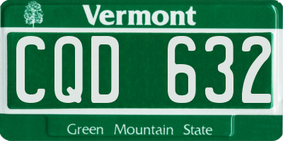 VT license plate CQD632