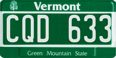 VT license plate CQD633