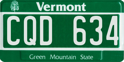 VT license plate CQD634