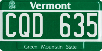 VT license plate CQD635
