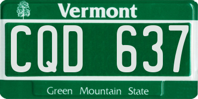 VT license plate CQD637