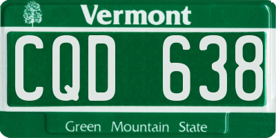 VT license plate CQD638