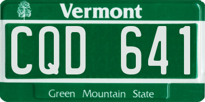 VT license plate CQD641