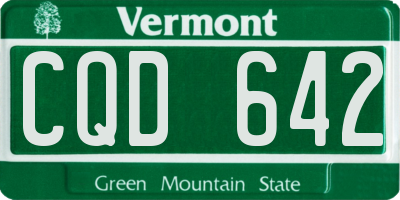 VT license plate CQD642