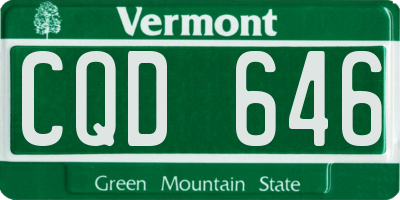 VT license plate CQD646
