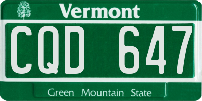 VT license plate CQD647