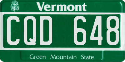 VT license plate CQD648