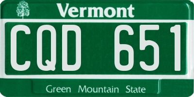 VT license plate CQD651