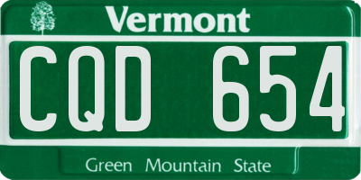 VT license plate CQD654