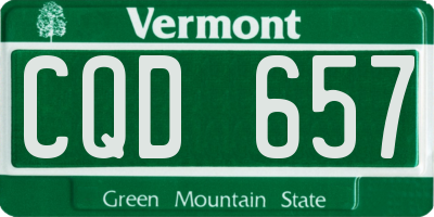 VT license plate CQD657