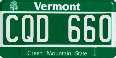 VT license plate CQD660