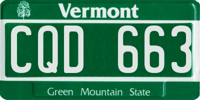 VT license plate CQD663