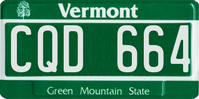 VT license plate CQD664