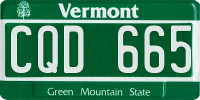 VT license plate CQD665