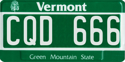 VT license plate CQD666