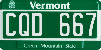 VT license plate CQD667