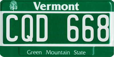 VT license plate CQD668