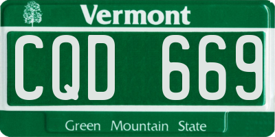 VT license plate CQD669