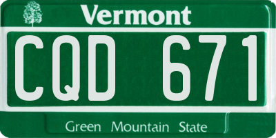 VT license plate CQD671