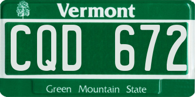 VT license plate CQD672