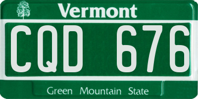 VT license plate CQD676