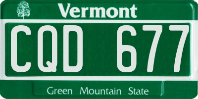 VT license plate CQD677