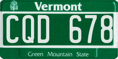 VT license plate CQD678