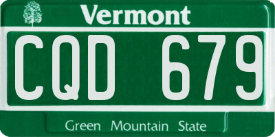 VT license plate CQD679