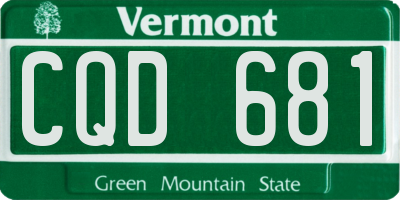 VT license plate CQD681
