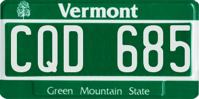 VT license plate CQD685