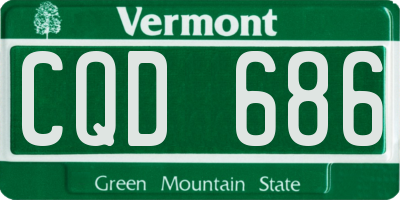 VT license plate CQD686