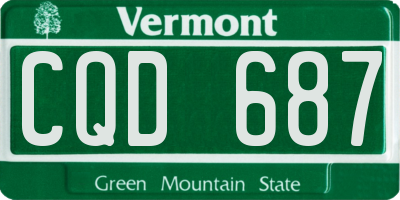 VT license plate CQD687