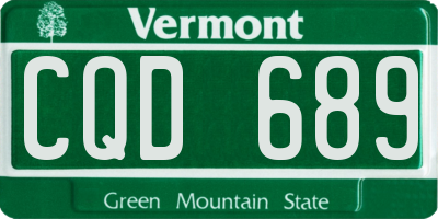 VT license plate CQD689