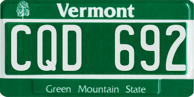 VT license plate CQD692