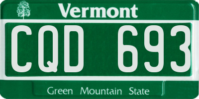 VT license plate CQD693