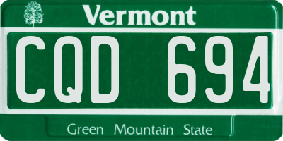 VT license plate CQD694