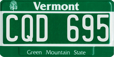 VT license plate CQD695