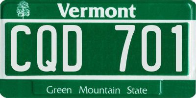 VT license plate CQD701