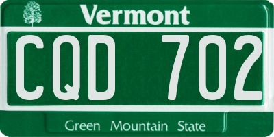 VT license plate CQD702