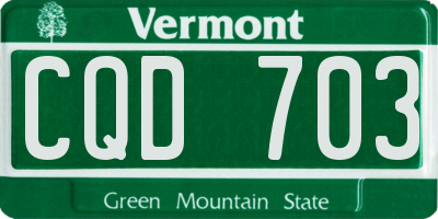 VT license plate CQD703