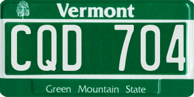 VT license plate CQD704