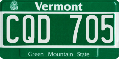 VT license plate CQD705