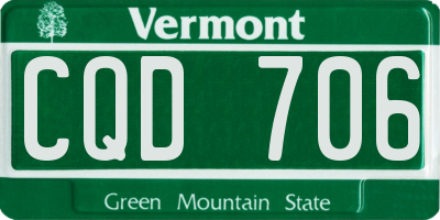VT license plate CQD706