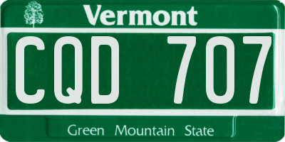 VT license plate CQD707