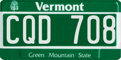 VT license plate CQD708
