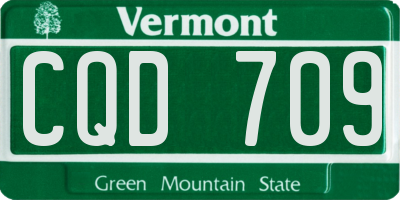 VT license plate CQD709