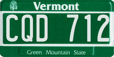 VT license plate CQD712