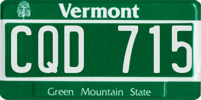 VT license plate CQD715